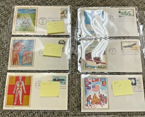 1423 1424-45 Colorano Silk cachets, 1st yr complete , extra space 32 FDCs 1971