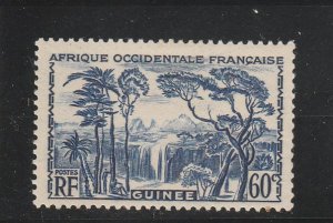 French Guinea  Scott#  142  MH  (1940 Forest Waterfall)