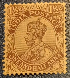 India Scott #102 MNH, OG 1-1/2a KGV 1921 VF