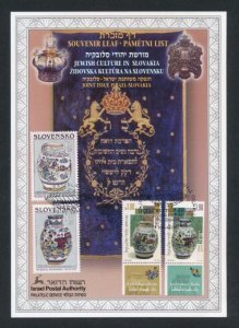 ISRAEL 1999 SLOVAKIA JOINT ISSUE SOUVENIR LEAF