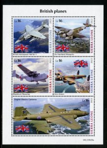 SIERRA LEONE 2022  BRITISH AIRCRAFT SHEET MINT NH