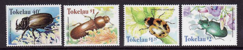 Tokelau-Sc#255-58-unused NH set-Beetles-Insects-1998-