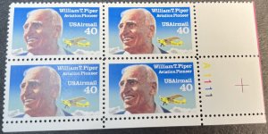 U.S.# C129-MINT NEVER/HINGED-LR PLATE # BLOCK OF 4( PLATE # A1111)-1991