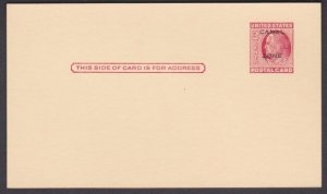 CANAL ZONE Postal Stationery : postcard opt on USA 2c unused...............a2497