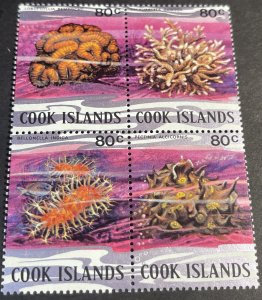 COOK ISLANDS # 580a-d-MINT NEVER/HINGED---BLOCK OF 4---1980-82