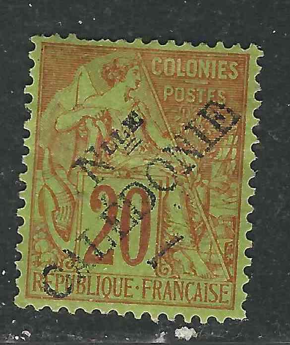 New Caledonia 26 Y&T 27 20c Brick/green MHR F/VF 1892 SCV $110.00