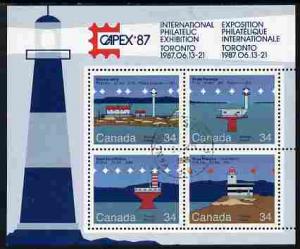 Canada 1986 Lighthouses - 2nd series perf m/sheet with Ca...