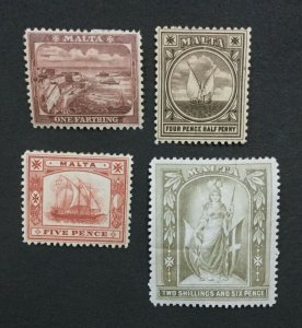 MOMEN: MALTA SG #31-34 1899 MINT OG H LOT #194333-2855