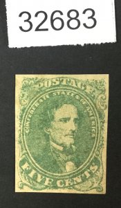 US STAMPS CSA #1 UNUSED NO GUM LOT #32683