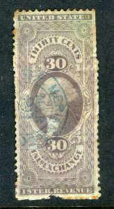 USA; 1860s early classic Washington Revenue fine used shade of 30c. value