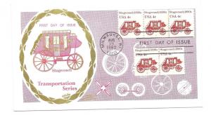 1898A 4c Stagecoach 1890s Colonial, Plate #3, FDC