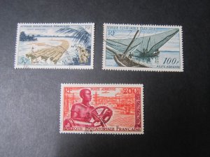 French Equatorial Africa 1955 Sc C39-41 set FU