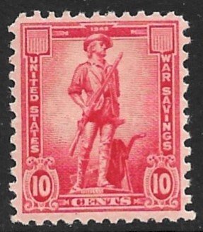 USA 1942 10c Rose Red MINUTE MAN War Savings Stamp Sc WS7 MLH