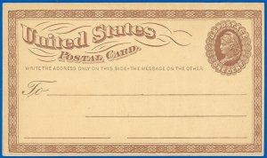 1873 Issued Postal Card #UX3, Mint & Showing Age, Prominent Watermark, SCV $75!