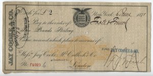 1871 Jay Cooke & Co. bill of exchange RN-C1 and british revenue [y5476]