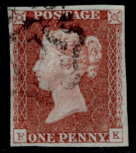 GB QV SG8, 1d red-brown PLATE 37, FINE USED. Cat £450. NORWICH MX FK