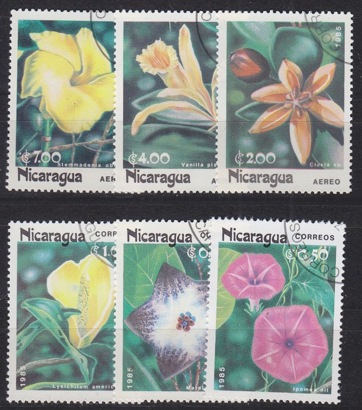 NICARAGUA [1985] MiNr 2586-91 ( O/used ) Blumen