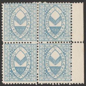 GREAT BRITAIN - College Posts 1882 Keble College (½d) Arms, no imprint, block.