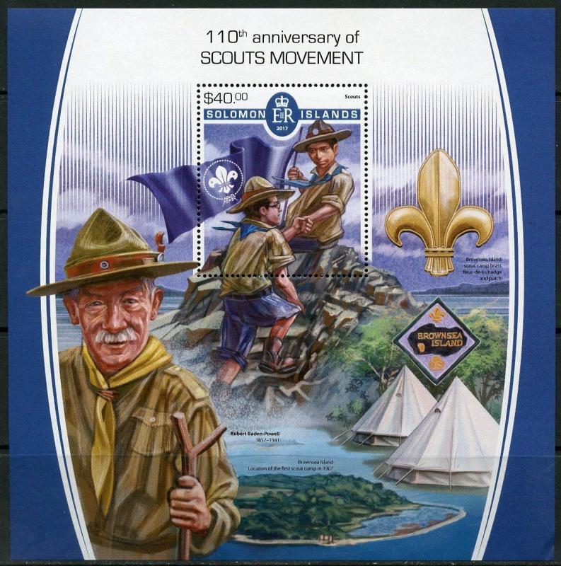 SOLOMON ISLANDS 2017  110th  ANNIVERSARY OFTHE BOY SCOUT MOVEMENT  S/S  MINT NH