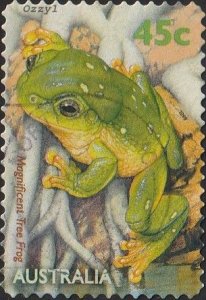 Australia #1794 1999 45c Magnificent Tree Frog  USED-VF-NH.