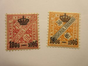 German States WURTTEMBERG Scott O112, O115 MINT HINGED Lot11 Cat $14