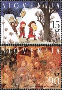 Slovenia 1998 MNH Stamps Scott 335-336 Christmas Art Paintings