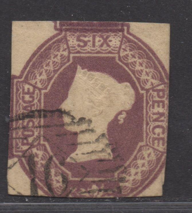 **Great Britain, SC# 7a, USed, Average, Dull Violet, SMall S cissor Cut LR Mgn