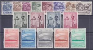 Indonesia Sc 424-440 MLH. 1957-1957 issues, run of 3 cplt sets VF