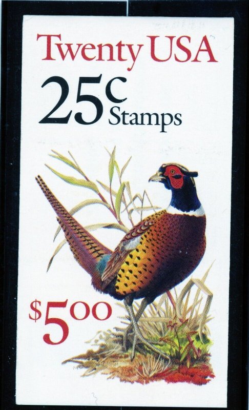 US  2283a (BK158)  Pheasant 25c - Folded Booklet of 20 - MNH - 1988 