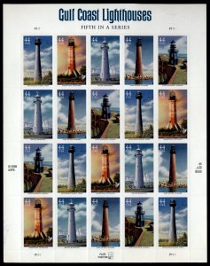 US Scott 4409-4413 44 cents Gulf Coast Lighthouses  Mint NH pane of 20