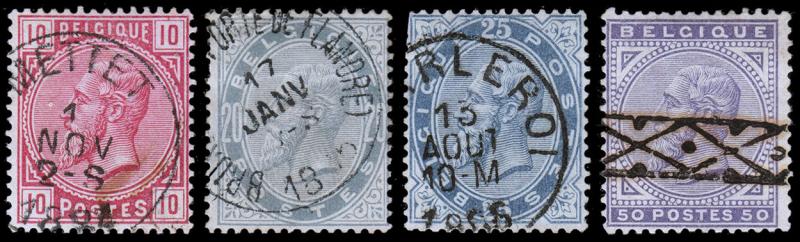 Belgium Scott 45-48 (1883) Used H F-VF, CV $82.50