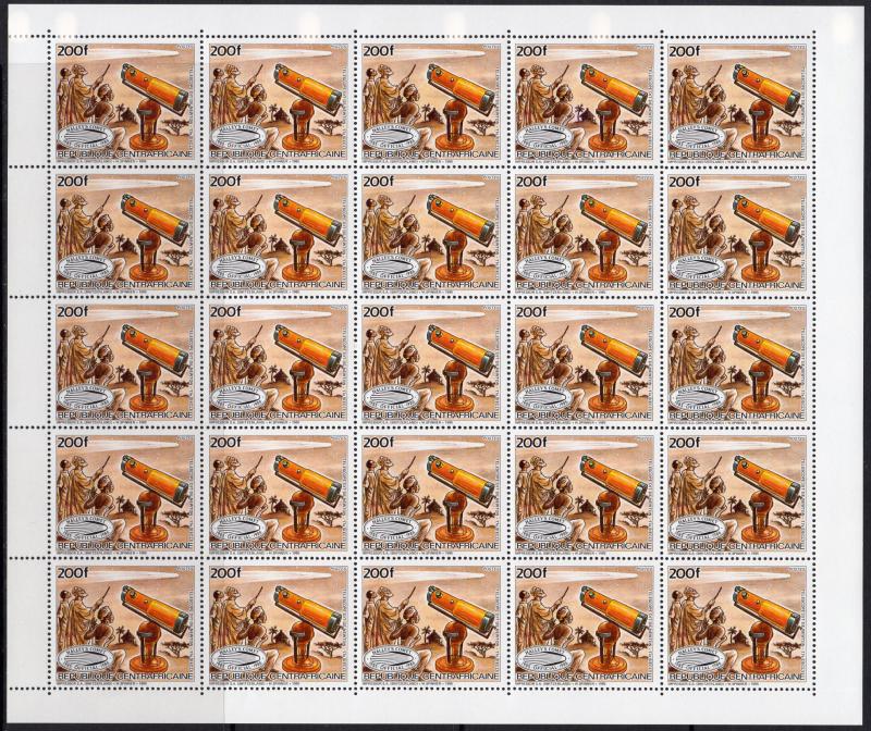 Central African Republic 1985 Sc#779/784 HALLEY'S COMET 6 Mini-Sheetlet ...