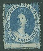 Queensland SC#52 Queen VIctoria 2 Shillings, Canceled