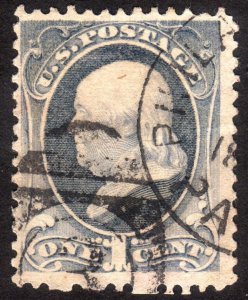 1881, US 1c, Franklin, Used, Sc 206