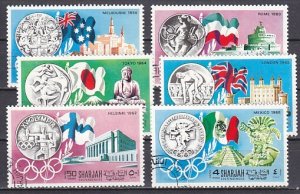 Sharjah, Mi cat. 496-501 A. History of Olympics issue. Canceled. ^