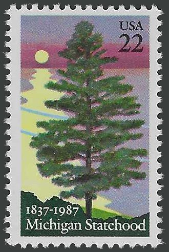 #2246 22c 150th Anniversary Michigan Statehood 1987 Mint NH