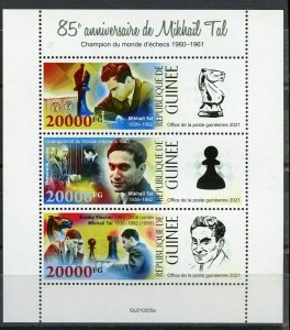 GUINEA  2021 85th BIRTH ANNIVERSARY  OF MIKHAL TAL CHESS SHEET MINT NH