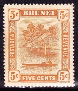 BRUNEI 1924 5c Orange-Yellow SG66 MH