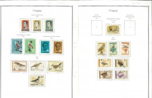 Uruguat 1859-1970 M & U on Palo Hingeless Pages (No Binder)