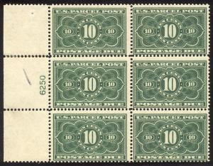 U.S. #JQ4 RARE NH Plate Block - 1913 10c Parcel Post Postage Due