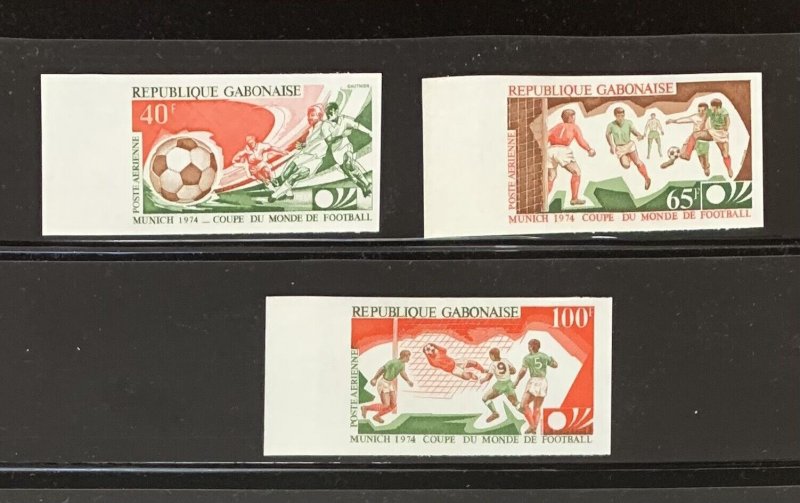 Gabon, 1970's-1980's Lot of 23 Diff. Imperforate Stamps, Very Fine, Never Hinged