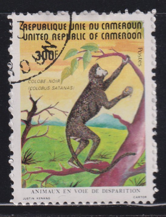 Cameroun 718 Black Colobus Monkey 1982