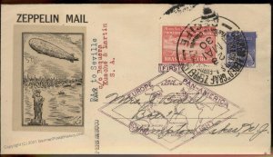 Brazil 1930 Graf Zeppelin Si59B Si67Bb Seville Spain Flight Cover 98872