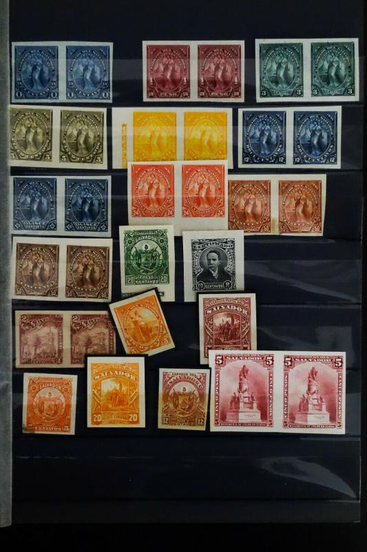 South America 1800's Stamp Proof Collection Good Honduras & El Salvador Sections