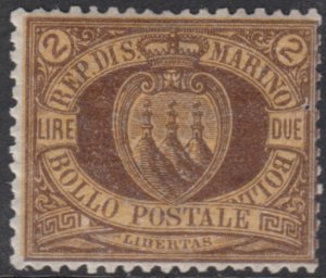 SAN MARINO - Sassone n.21 cv720$ SUPER CENTERED MH*