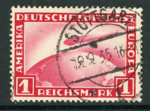 Germany 1931 Deutsche Reich 1 Mark Zeppelin Airmail Scott #C35 VFU G143