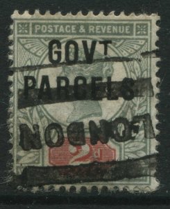 Great Britain QV 1887 Jubilee 2d overprinted Gov't Parcels boldly used  (41)