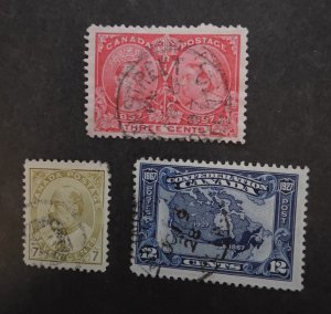 Canada Scott 53 92 145 Used Stamp Lot T20740