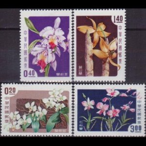 CHINA-TAIWAN 1958 - Scott# 1189-92 Orchids Set of 4 NH