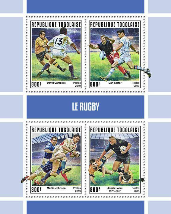 Z08 IMPERF TG190145a TOGO 2019 Rugby MNH ** Postfrisch